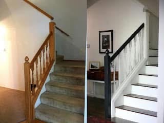 Staircase shown before and after renovation